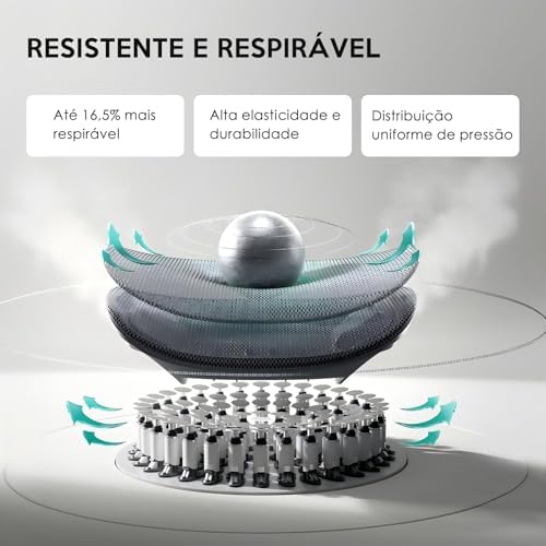 Cadeira de Escritório Ergonômica Testada conforme NR-17, Duplo Apoio Lombar, Assento Deslizante com Ajuste de Profundidade 5cm, Apoio para Pés Retrátil, Reclinável até 135° para Home Office(Cinza)