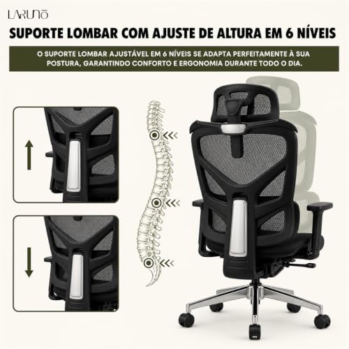 Cadeira de Escritório Ergonômica Soberano Preta 200kg