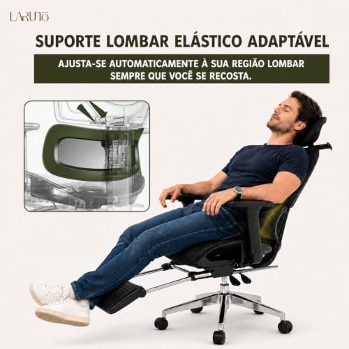 Cadeira de Escritório Ergonômica Soberano Preta 200kg