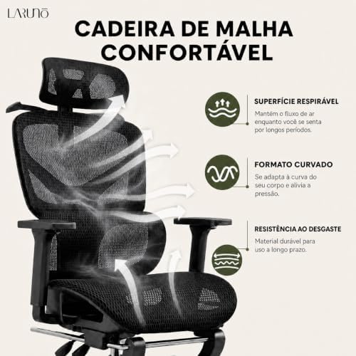 Cadeira de Escritório Ergonômica Soberano Preta 200kg
